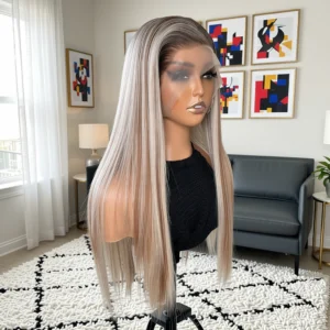 Perruque Longue Silky Ombre – 13x6 Lace Front Futura, Ligne de Cheveux Pré-Épilée Futura