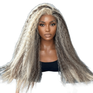 Perruque 13x4 Highlight Brun Futura– Kinky Straight Naturelle & Résistante à la Chaleur