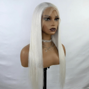 Perruque Longue Grise 13x6 – Silky Straight Futura, Sans Colle, Raie Profonde 6"