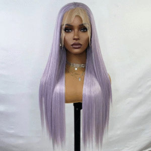Perruque Longue Blanc & Violet – Silky Straight 13x6 Futura, Sans Colle & Ultra Naturelle