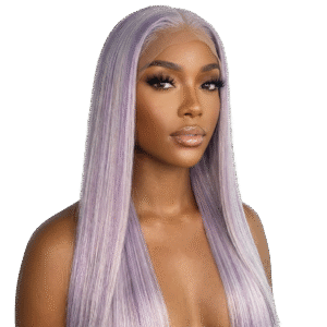 Perruque Longue 60/Violet – 13x4 Lace Front, Silky Straight, Fibre Futura Haute Qualité