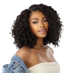 Sensationnel HD dentelle avant perruque synthétique boucles Kinks N Co sans colle bords crépus y-part crépus Ringlet Curl 14"