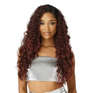 Perruque synthétique avant en dentelle Outre HD, naissance des cheveux fondue, sans colle, Swirlista Swirl 111