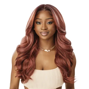 Perruque synthétique avant en dentelle Outre HD, naissance des cheveux fondue, sans colle, Elara