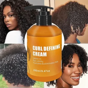 GZE CREAM DÉFINING CURL avec huile d'argan pour cheveux ondulés et bouclés, hydratant et revitalisant en profondeur pour briller et rebond