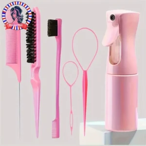 6 pièces/ensemble ensemble de brosses à cheveux coiffure vaporisateur bouteille cheveux tressage boucle Rat queue peigne taquin cheveux Brsuh bord contrôle brosse à cheveux