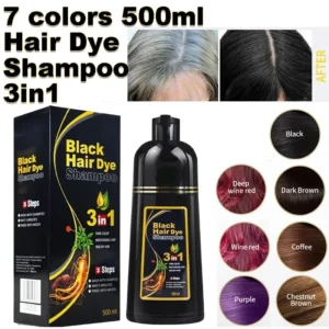 Shampoing de teinture rapide 3 en 1 pour cheveux, 30ml/500ml, à base de plantes noires naturelles, hydrate, doux, après-shampooing, produits de soins capillaires