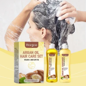 EELHOE – ensemble shampoing et revitalisant à l'huile d'argan, traitement hydratant et lissant pour cheveux secs, endommagés et crépus, nettoyage du cuir chevelu