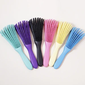 Brosse de massage du cuir chevelu, brosse à cheveux antistatique pour boucles humides, outil de coiffure pour salon de coiffure, spécial pour perruques de vrais cheveux