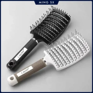 Brosse peigne à cheveux professionnelle, brosse ventilée incurvée pour un séchage plus rapide, brosse démêlante pour cheveux lisses, bouclés et secs et humides