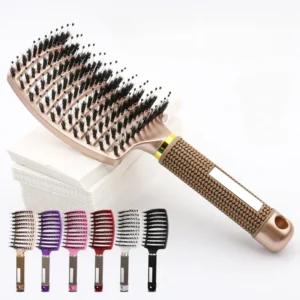 Peigne à cheveux bouclés pour femmes, brosse à cheveux, massage du cuir chevelu, poils moelleux, salon de coiffure, outils de coiffage pour barbier