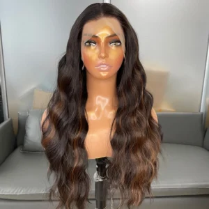 Long Body Wavy Highlight Color Wigs Fiber Hair 13x4 Synthetic Lace Front