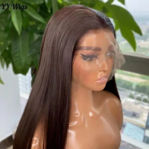 Long Brown Black Wigs for Black Women 13x6  Hair Heat Resistant 4# Color Synthetic Lace Front Wigs Pre Plucked Hairline