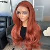 Long Copper red Wigs Body Wave 13x6 Glueless Futura Hair Heat Resistant Synthetic Lace Front Wigs for Black Women