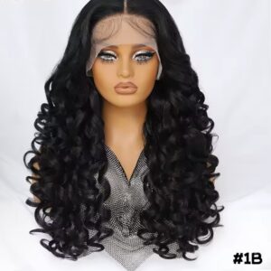 13x6 Lace Frontal Wig Synthetic Latisha Curly Pre-Plucked Lace Frontal Wig With Baby Hair For Female 24" Lace Frontal Women Wigs