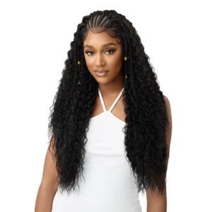 Glueless HD Pre-Braided Lace Frontal Synthetic Wig 13X4 Stitch Braid Ripple Wave 30”